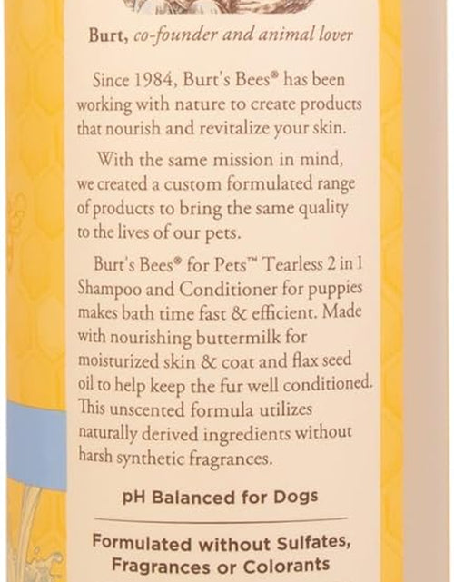 Load image into Gallery viewer, Puppies Natural Tearless 2 in 1 Shampoo and Conditioner | Made with Buttermilk and Linseed Oil | Best Tearless Puppy Shampoo for Gentle Skin and Coat | Made in USA, 16 Oz

