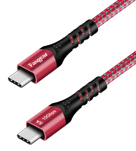 USB C to USB C Cable 1.6Ft, 100W Fast Charge, 10Gbps USB 3.1 Gen 2 Type C Cord 5A Power Delivery with E-Marker Chip Compatible for Macbook, Matembook,I-Pad Air,Galaxy S21,Ssd,Pixel 5/4/Xl,Red