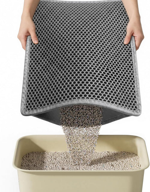 Load image into Gallery viewer, Cat Litter Mat, 15X24 Inch Litter Box Mat,Honeycomb Double Layer Trapping Litter Mat Design,Waterproof Urine Proof Kitty Litter Mat,Easy Clean Scatter Control (Grey, 15X24 Inch (Pack of 1))
