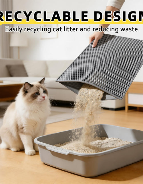 Load image into Gallery viewer, Cat Litter Mat, 15X24 Inch Litter Box Mat,Honeycomb Double Layer Trapping Litter Mat Design,Waterproof Urine Proof Kitty Litter Mat,Easy Clean Scatter Control (Grey, 15X24 Inch (Pack of 1))
