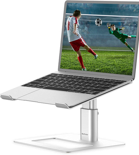 Laptop Stand, Ergonomic Aluminum Height Adjustable Computer Stand Laptop Riser Holder for Desk, Compatible with Macbook Pro/Air, Dell, Lenovo, HP, Samsung, More Laptops 11-17"