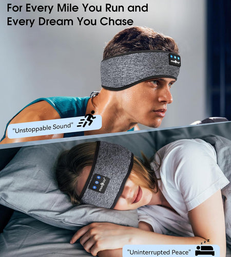 Sleep Headphones Bluetooth 5.4 Headband, Wireless Earphones Music Sleep Earbuds Sleeping Eye Mask with HD Stereo Speakers for Workout Running Travel Yoga, Ideal Gifts for Men Women