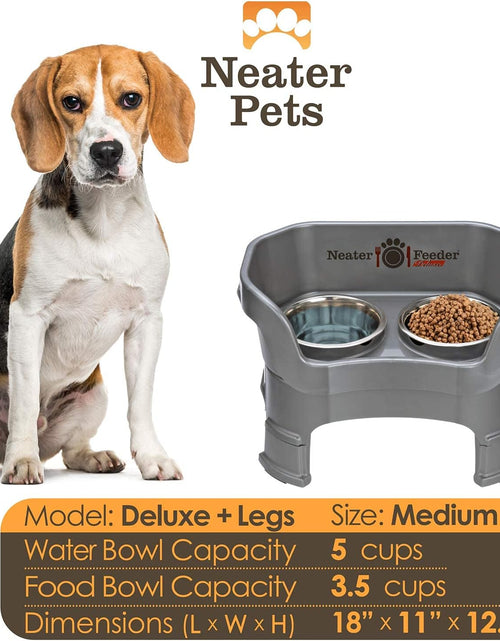 Load image into Gallery viewer, Neater Feeder Deluxe with Leg Extensions (Medium, Gunmetal Grey)
