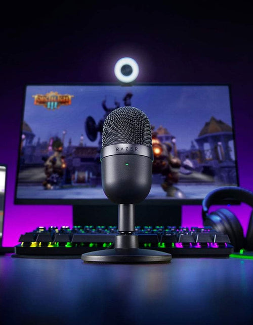 Load image into Gallery viewer, Seiren Mini USB Condenser Microphone: for Streaming and Gaming on PC - Professional Recording Quality - Precise Supercardioid Pickup Pattern - Tilting Stand - Shock Resistant - Classic Black
