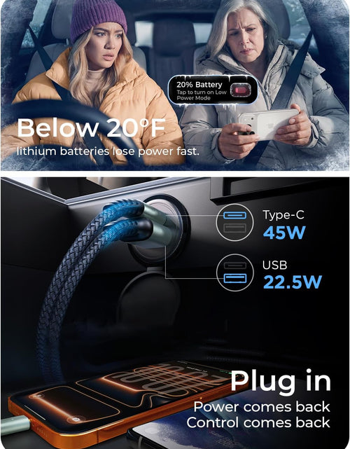 Load image into Gallery viewer, USB C Car Charger 48W Super Mini  All Metal Fast USB Car Charger Adapter PD&amp;QC 3.0 Dual Port Compatible with Iphone 13 12 11 Pro Max X XR XS 8 Samsung Galaxy Note 20/10 S21/20/10 Google Pixel
