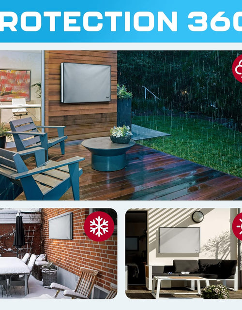 Load image into Gallery viewer, Outdoor TV Cover 48", 49", 50" - Universal Weatherproof Protector for Flat Screen Tvs - Fits Most TV Mounts and Stands - Gray
